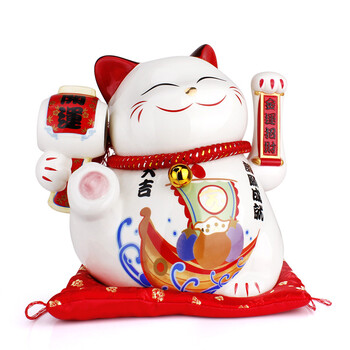 创意开业礼品摆件摆设 大号 电动配电源 白瓷 开运大吉