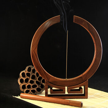 百工制器（CRAFTS CREATE）承天 立式香炉非洲酸枝木圆形纯手工制香器