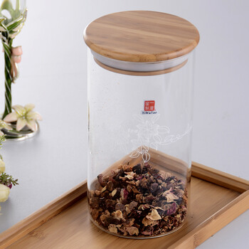
                                                                                一屋窑制 一屋窑 耐高温玻璃800ML茶叶罐直式玻璃密封罐 糖果罐                