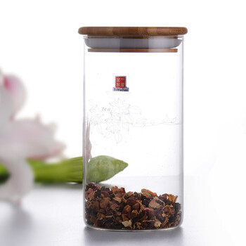 
                                                                                一屋窑制 一屋窑 耐高温玻璃800ML茶叶罐直式玻璃密封罐 糖果罐                