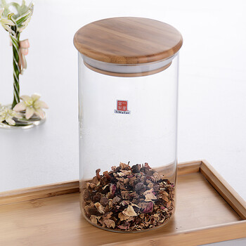 
                                                                                一屋窑制 一屋窑 耐高温玻璃800ML茶叶罐直式玻璃密封罐 糖果罐                