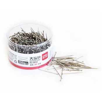 得力(deli)【超级爆款】3#镀镍大头针 服装裁剪定位针 办公固定针 100克/筒 0039 得力(deli)【超级爆款】3#镀镍大头针 服装裁剪定位针 办公固定针 100克/筒 0039