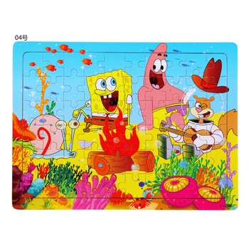 乐木木制益智早教玩具 彩色卡通情景拼图积木 森林汽车总动员03