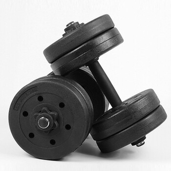 义动 环保无味足重家用健身10 15 20kg公斤包胶环保哑铃 20kg环保哑铃