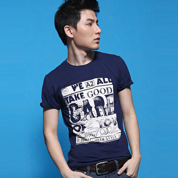 2014夏季新款男t恤 英伦花式字母印花短袖 男t 运动吸湿排汗t恤 多色