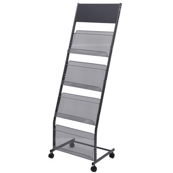 广博(GuangBo)高1.23m四层报刊架/杂志架/书报架/展示架/金属落地置物架宣传册宣传单办公用品 SZZ5515 广博(GuangBo)高1.23m四层报刊架/杂志架/书报架/展示架/金属落地置物架宣传册宣传单办公用品 SZZ5515