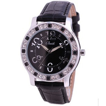 百迪(baidi)镶钻 粉色表盘 粉色皮带 女孩手表bbd-7