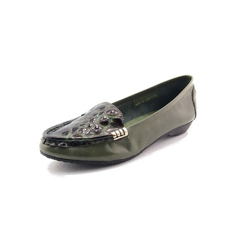 eilana艾莲娜进口牛油拼接牛漆时尚小尖头平底单鞋