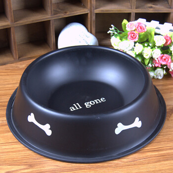 狗盆 猫碗 狗碗 狗狗食盆 烤漆金属盆 铁质防滑 大中小号狗粮碗 彩色