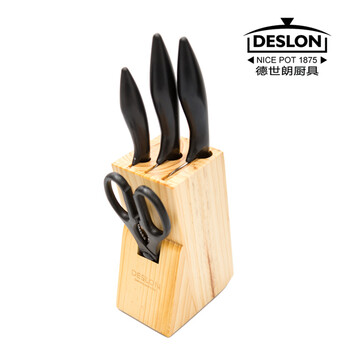 德世朗刀具 锋尚五件套刀具套装 实木刀座 钼钒钢 菜刀 料理刀FS-TZ001-5