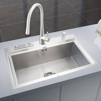 邦克bonke 纯手工304不锈钢单槽水槽9件套 bk-8905 家居就旗舰店