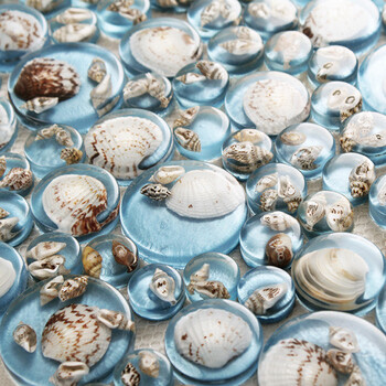 gergo吉歌电视背景墙玄关 地中海艺术树脂贝壳马赛克拼图拼花瓷砖 21