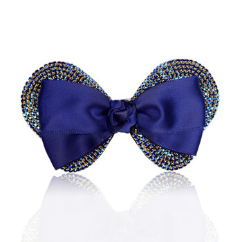 紫遇 新款 静静的聆听蝴蝶结发夹发饰 女饰品 头饰 蓝色