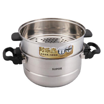 
                                        苏泊尔（SUPOR）30cm蒸锅三层加厚复底304不锈钢电磁炉通用煮锅蒸笼蒸屉SZ30T1                