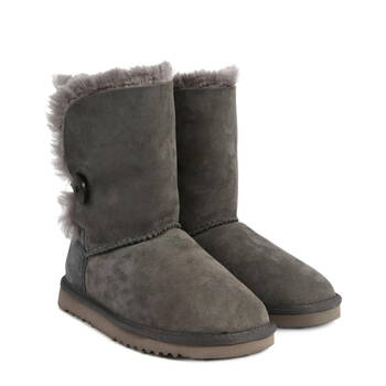 > ostrich傲士 羊皮毛一体经典纽扣 女雪地靴 灰 38
