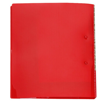 广博(GuangBo)高质感A4文件夹板(长押夹+插页)彩色资料夹 红色A2053