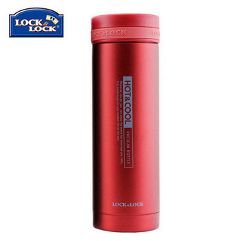 乐扣乐扣/locklock 保温杯茶杯LHC系列不锈钢车载杯情侣杯办公杯水杯 各种组合可选 情侣装 红色加黑色