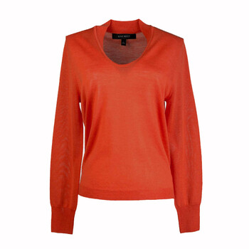 nine west玖熙专柜正品旗袍领长袖针织衫3051342502 杏红色 s