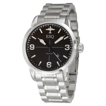 esq by movado 摩凡陀 女士休闲不锈钢石英表 黑色