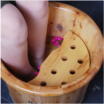 柏香居香柏木泡脚桶 泡脚木桶洗脚盆足浴盆 足浴桶足疗桶洗脚桶有凉