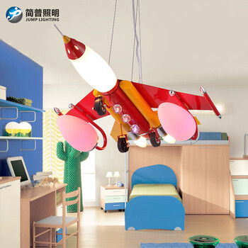 简普家居家装灯具儿童吊灯现代创意卡通儿童房灯飞机吊灯可爱童趣卧室吊灯 J1236 兰色 带LED光源