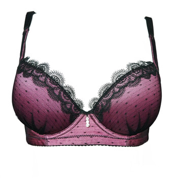 mmuses缪诗蕾丝性感内衣诱惑款上托调整型内衣文胸 轻纱魅影101403 玫