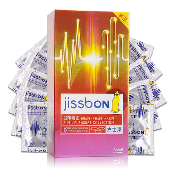杰士邦jissbon避孕套超薄精选12只装