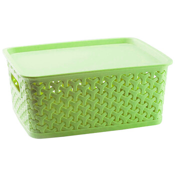 亿威特 三色小号收纳筐 柜台收纳篮 物品收纳筐 ywt-sr66-101b 绿色