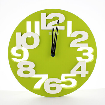 di镂空数字挂钟 时尚创意简约 客厅静音电子时钟 卧室艺术钟表 草绿