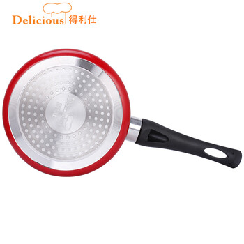 
                                        得利仕（delicious） 16cm炫彩奶锅不粘带盖烹饪锅具 燃气/电磁炉通用少油烟 中国红                