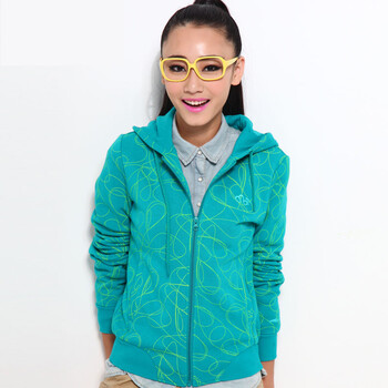 鸿星尔克erke女装 长袖开衫 女连帽加厚卫衣12213314040 c3 深青色