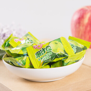 金丝猴果汁q苹果味橡皮糖500g 特价零食凝胶糖果休闲水果软糖约72粒