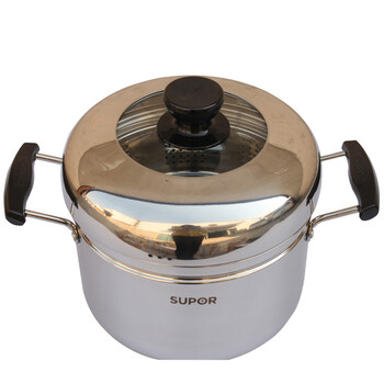 
                                        苏泊尔（SUPOR） 蒸锅24CM蒸滋味304不锈钢复底蒸煮多用锅SZ24S1(蒸格一层）                