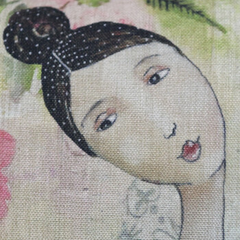 
                                        盛圆家居抽象女孩简约风格棉麻沙发靠垫抱枕含枕芯  现代时尚 床头靠枕腰枕 办公室午睡枕 B款 45cm*45cm含芯                