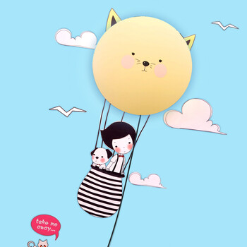 壁灯小夜灯儿童房卧室可爱卡通壁灯个性居家装饰床头灯 礼物礼品 启程