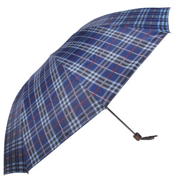 
                                                            天堂伞  三折聚酯纤维格子雨伞 防风防雨钢骨双人晴雨伞3309E格 蓝色系列 格子随机                