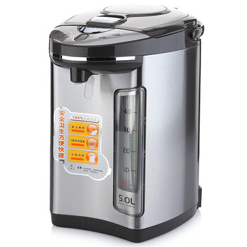美的（Midea）电热水瓶5L 304不锈钢电水壶 2温控电热水壶 双层拉丝烧水壶 PF301-50G