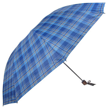 
                                                            天堂伞  三折聚酯纤维格子雨伞 防风防雨钢骨双人晴雨伞3309E格 蓝色系列 格子随机                