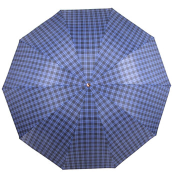 
                                                            天堂伞  三折聚酯纤维格子雨伞 防风防雨钢骨双人晴雨伞3309E格 蓝色系列 格子随机                