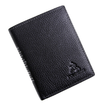 polomeisdo保罗美思得男士竖款牛皮钱包aw91228-2a黑色