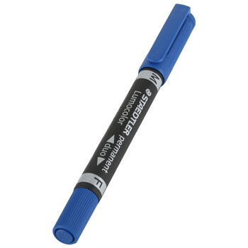 施德楼(STAEDTLER)油性记号笔 粗细双头速干勾线马克笔儿童美术光盘刻字办公用品 蓝色2支装348-3 施德楼(STAEDTLER)油性记号笔 粗细双头速干勾线马克笔儿童美术光盘刻字办公用品 蓝色2支装348-3