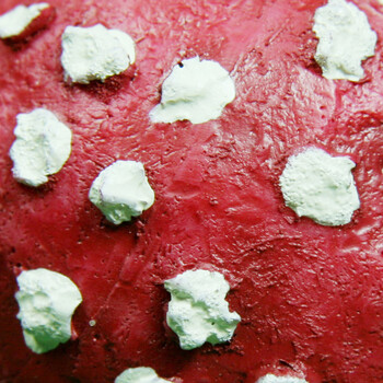 smart art 树脂仿真植物 白点红蘑菇家居摆饰 无亮片圆头蘑菇