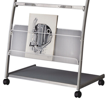 得力(deli)7层铝合金夹条报纸架报夹条 宣传杂志展示 图书馆书架置物架  高1.08米  9303