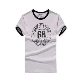 one-t凡兔 短袖男士夏装休闲字母图案印花t恤男装t814 白色 m