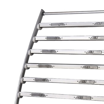 得力(deli)7层铝合金夹条报纸架报夹条 宣传杂志展示 图书馆书架置物架  高1.08米  9303