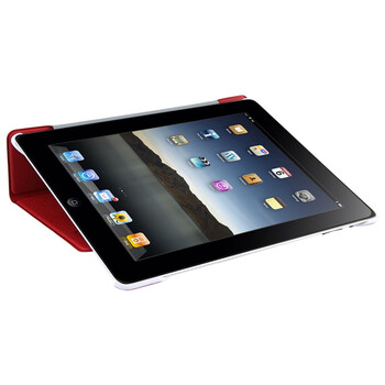 爱派(ipai) the new ipad/ipad3 高档斜十字纹保护套 酒红色 赠原装