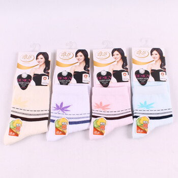 浪莎langsha女士精梳棉枫之恋女袜m2018棉袜6双装