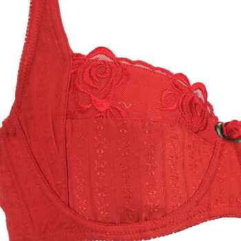 桑扶兰旗下happbra 花朵图案3/4杯薄款高侧比聚拢上托调整型文胸