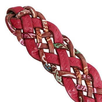 nibbuns 休闲藤织搭扣皮带 棕色 均码