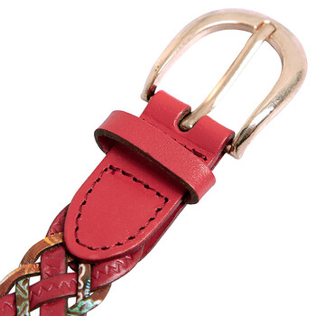 nibbuns 休闲藤织搭扣皮带 棕色 均码